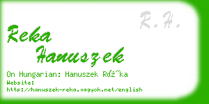 reka hanuszek business card